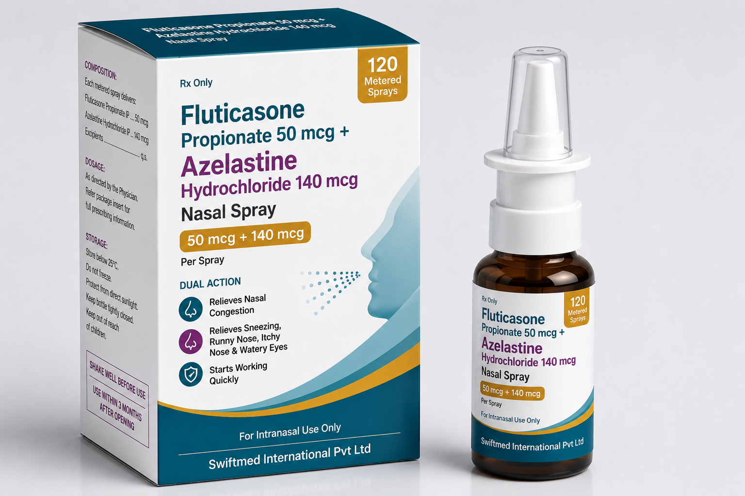 Fluticasone Propionate 50 mcg + Azelastine 140 mcg Nasal Spray