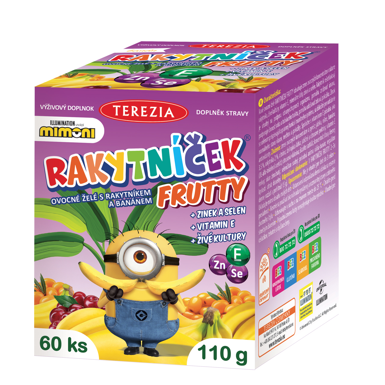 Fruit Jellies with Sea Buckthorn and Banana + Zinc and Selenium + Vitamin E + Probiotics