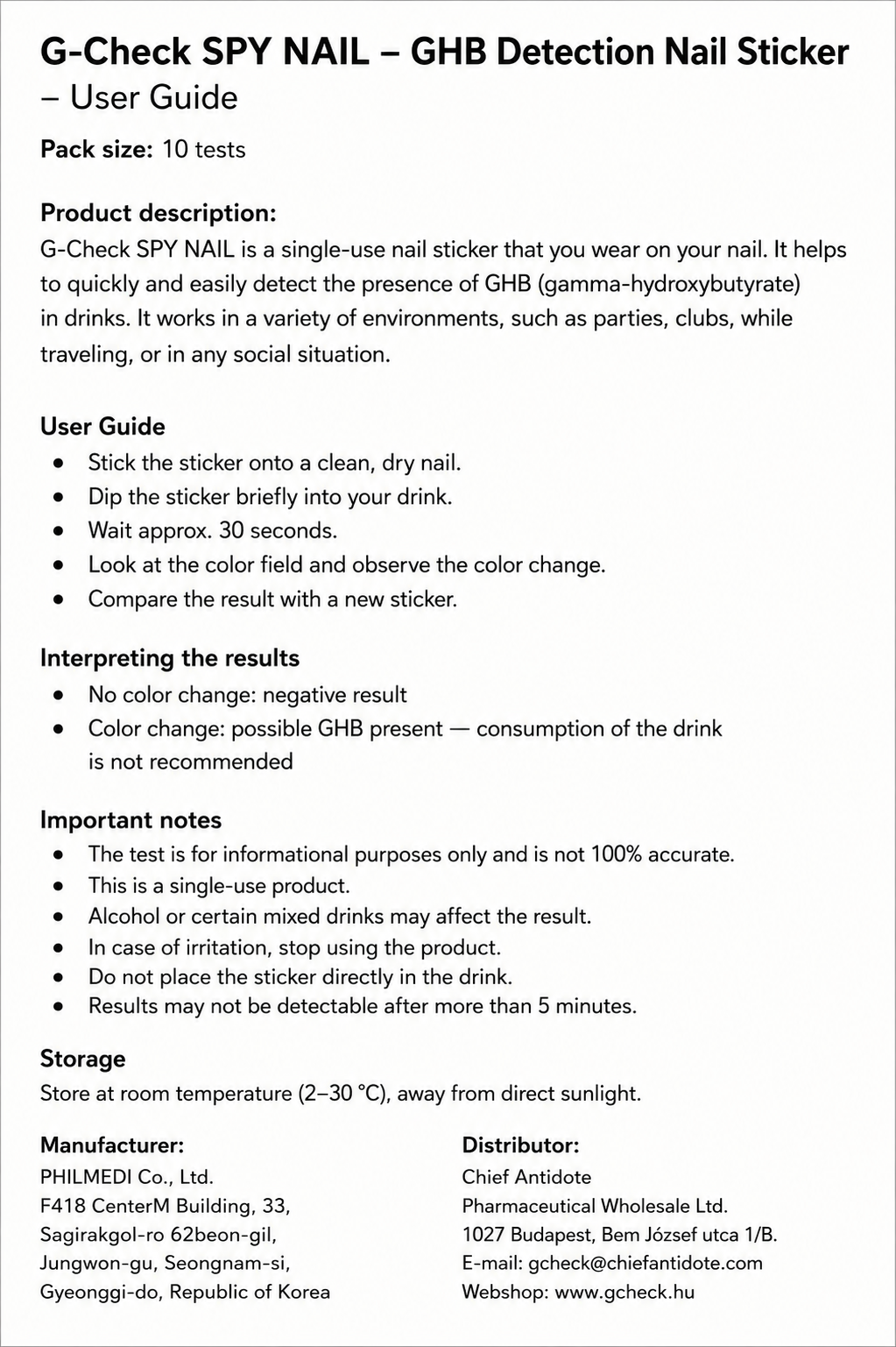 G-CHECK Nail Sticker Test – Drink Spiking Detection 3