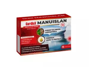 GardloX Manuislan - throat lozenges with Icelandic lichen, Chondrus crispus, marshmallow extract, d-panthenol, Manuka oil and Manuka honey MGO400 + 3