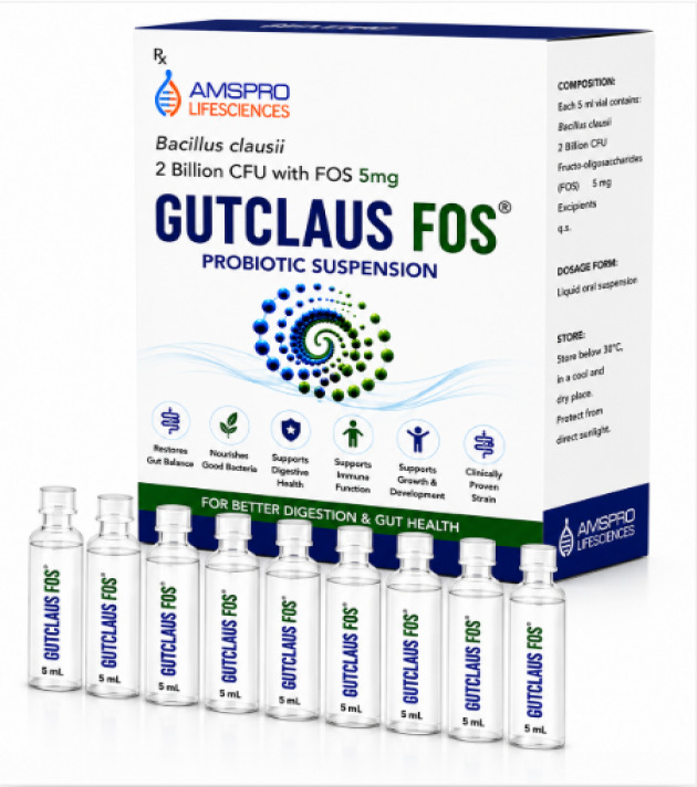 GUTCLAUS FOS – Bacillus clausii + FOS Probiotic Oral Suspension 2 / 4 Billion CFU