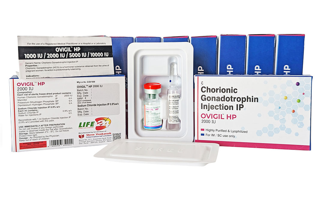 HCG/Chorionic Gonadotrophin for Injection BP -OVIGIL HP 2000 IU 1