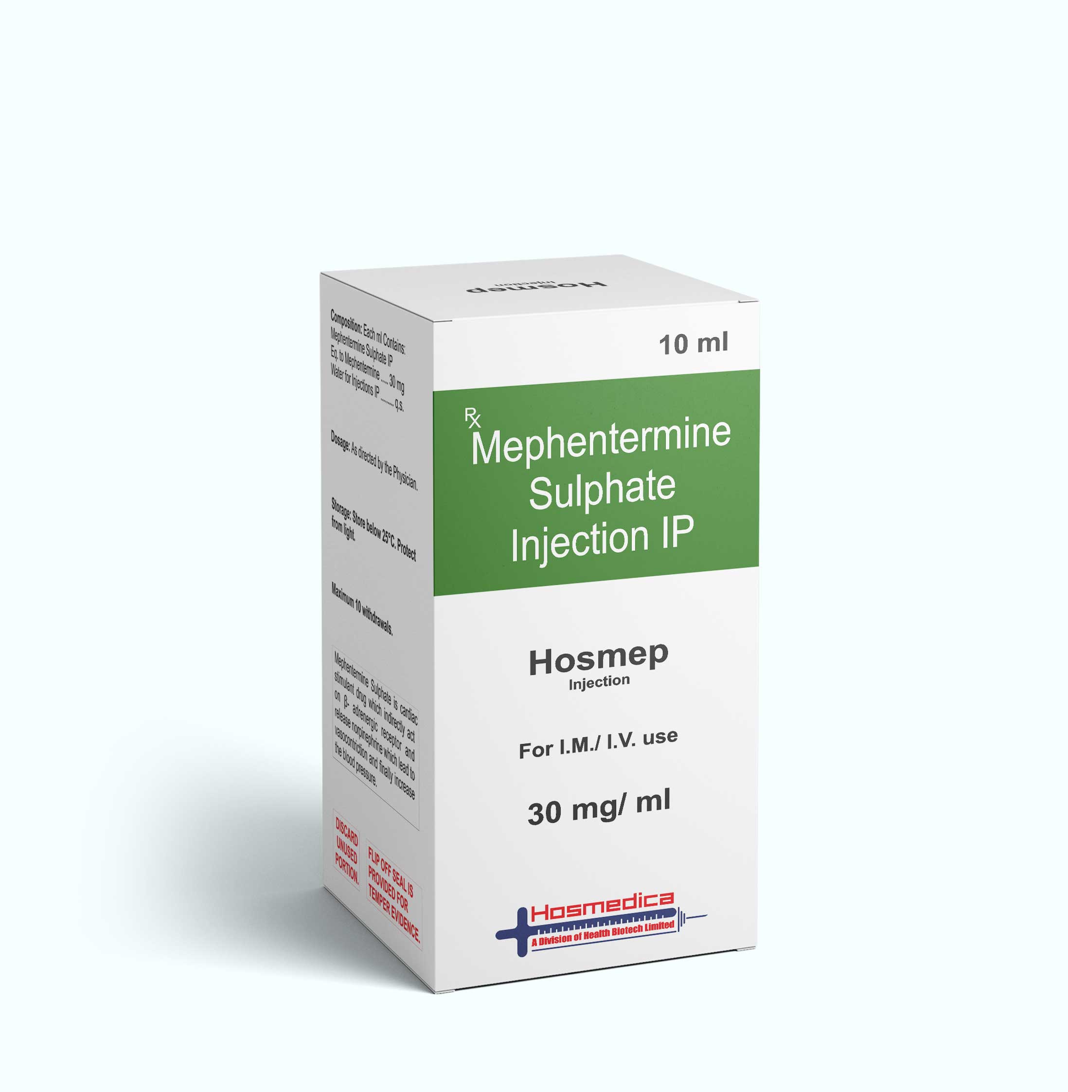 HOSMEP - MEPHENTERMINE SULPHATE INJECTION IP 30 MG/ML 10 ML