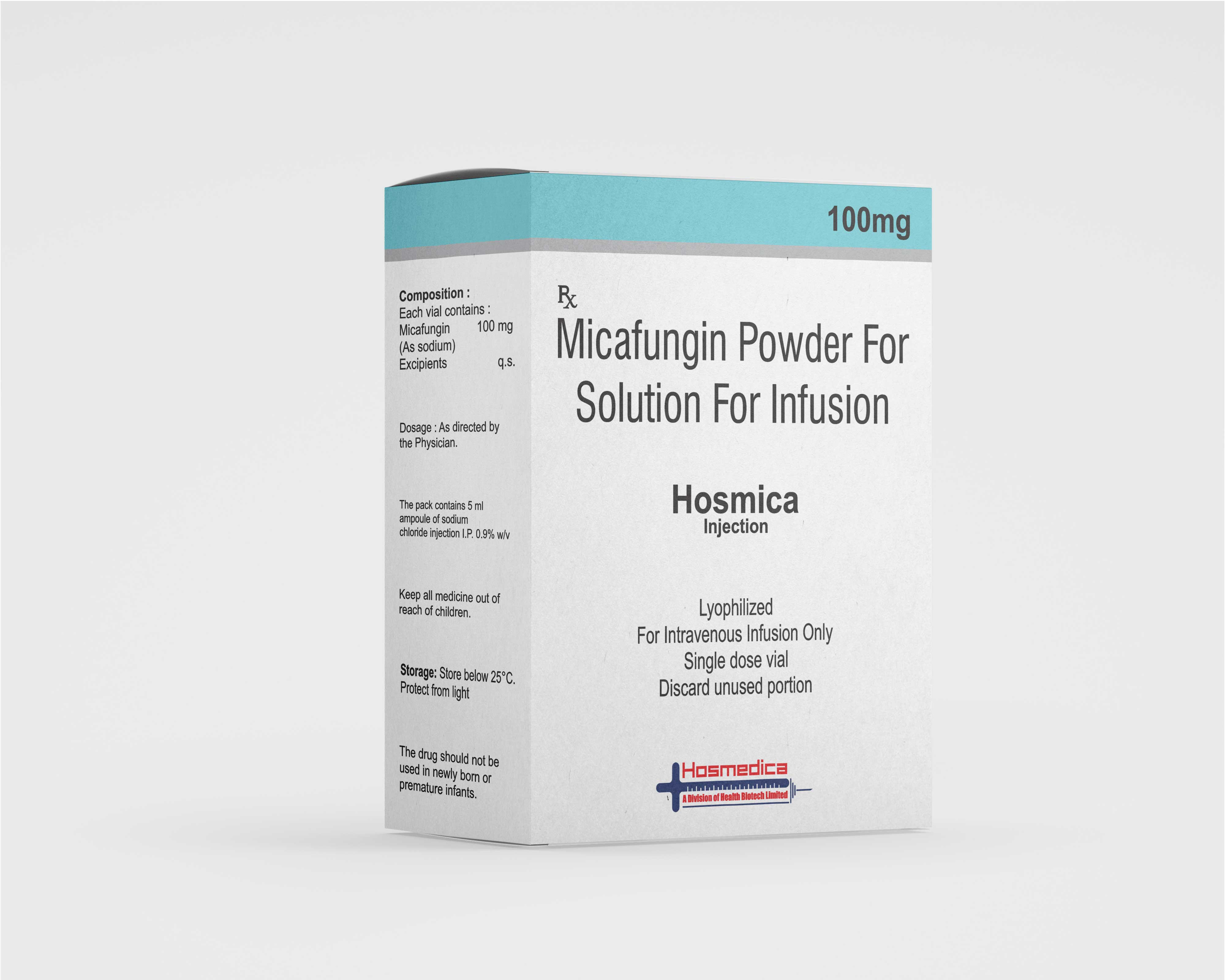 HOSMICA - MICAFUNGIN POWDER FOR SOLUTION FOR INFUSION 100MG