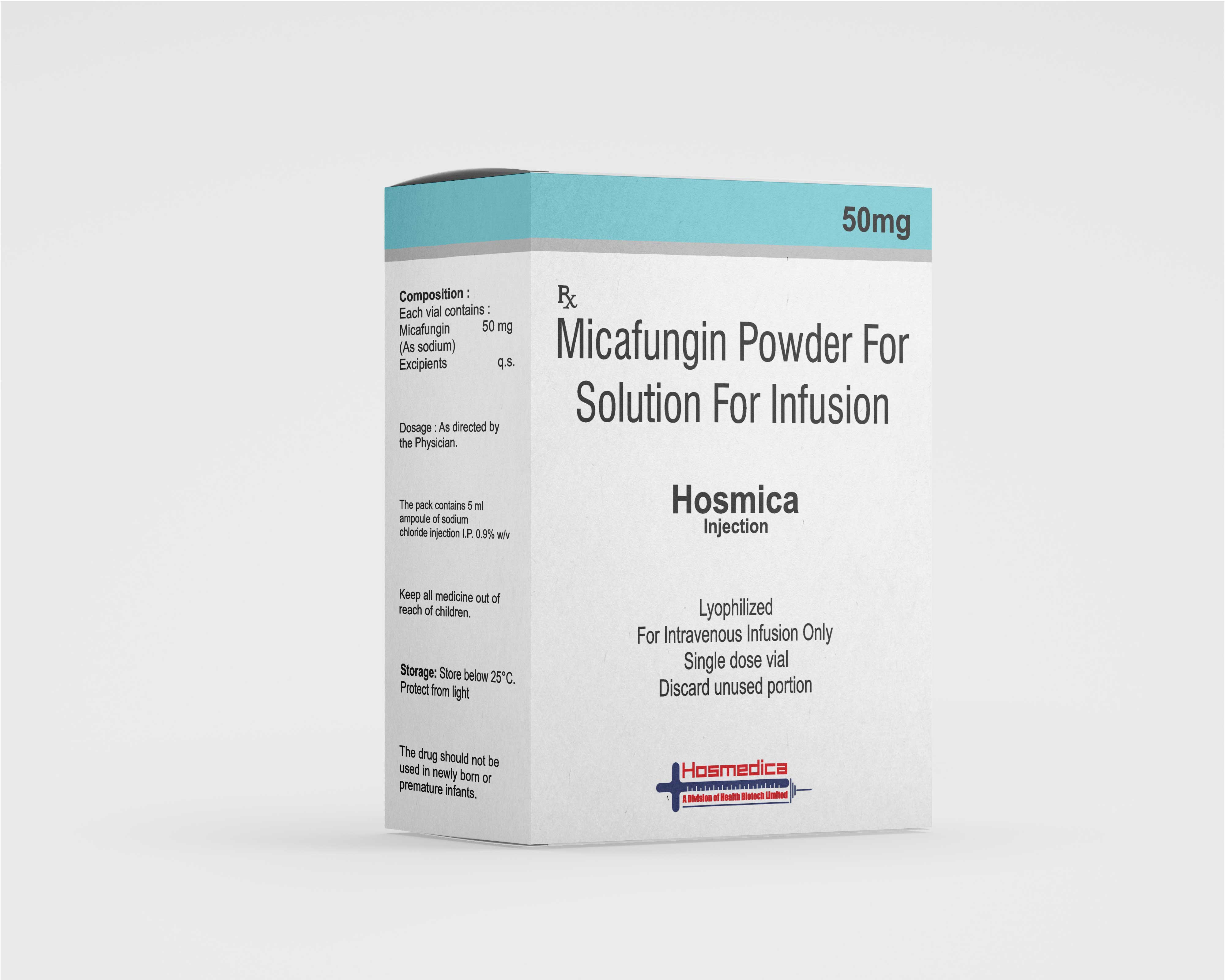 HOSMICA - MICAFUNGIN POWDER FOR SOLUTION FOR INFUSION 50MG