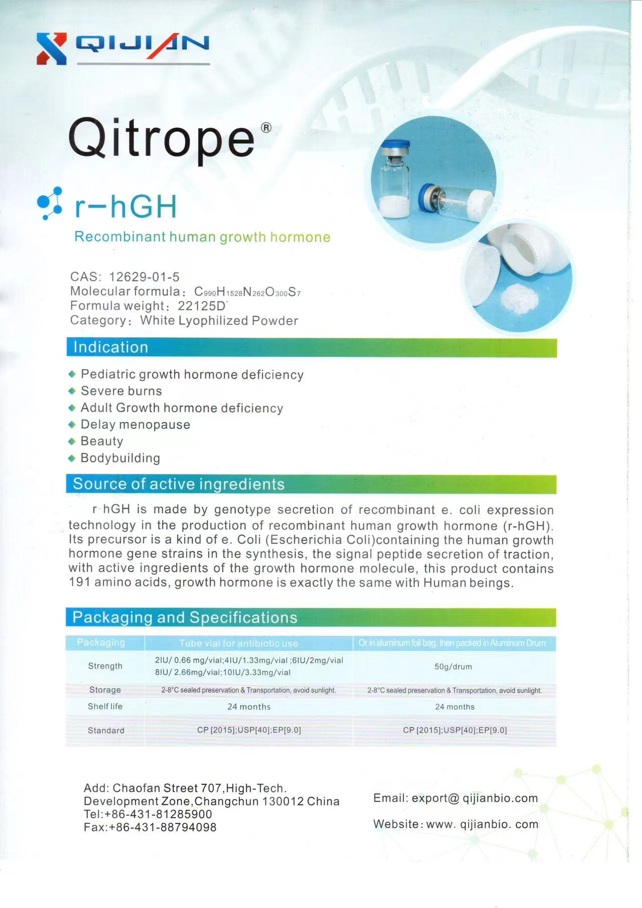 human growth hormone(somatropin) rHGH 3