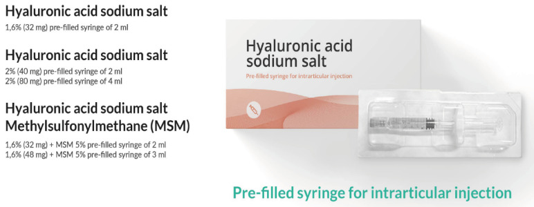 Hyaluronic acid and Hyaluronic acid + MSM intrarticular injections