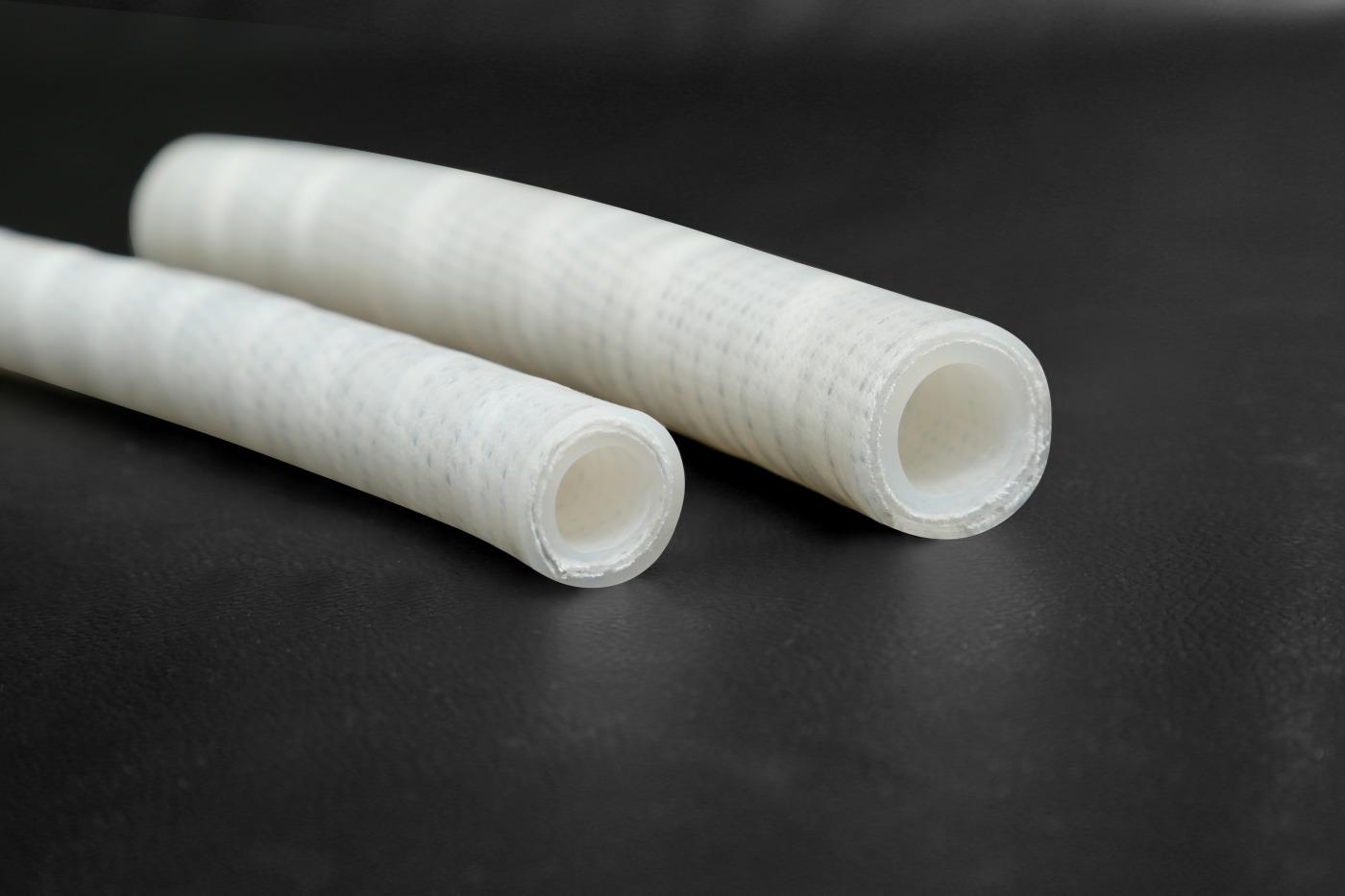 Imawrap(R) - Platinum Cured Silicone Hose reinforced with 2 to 3 Ply pf Polyester Fabric and SS 316 Helical Wire