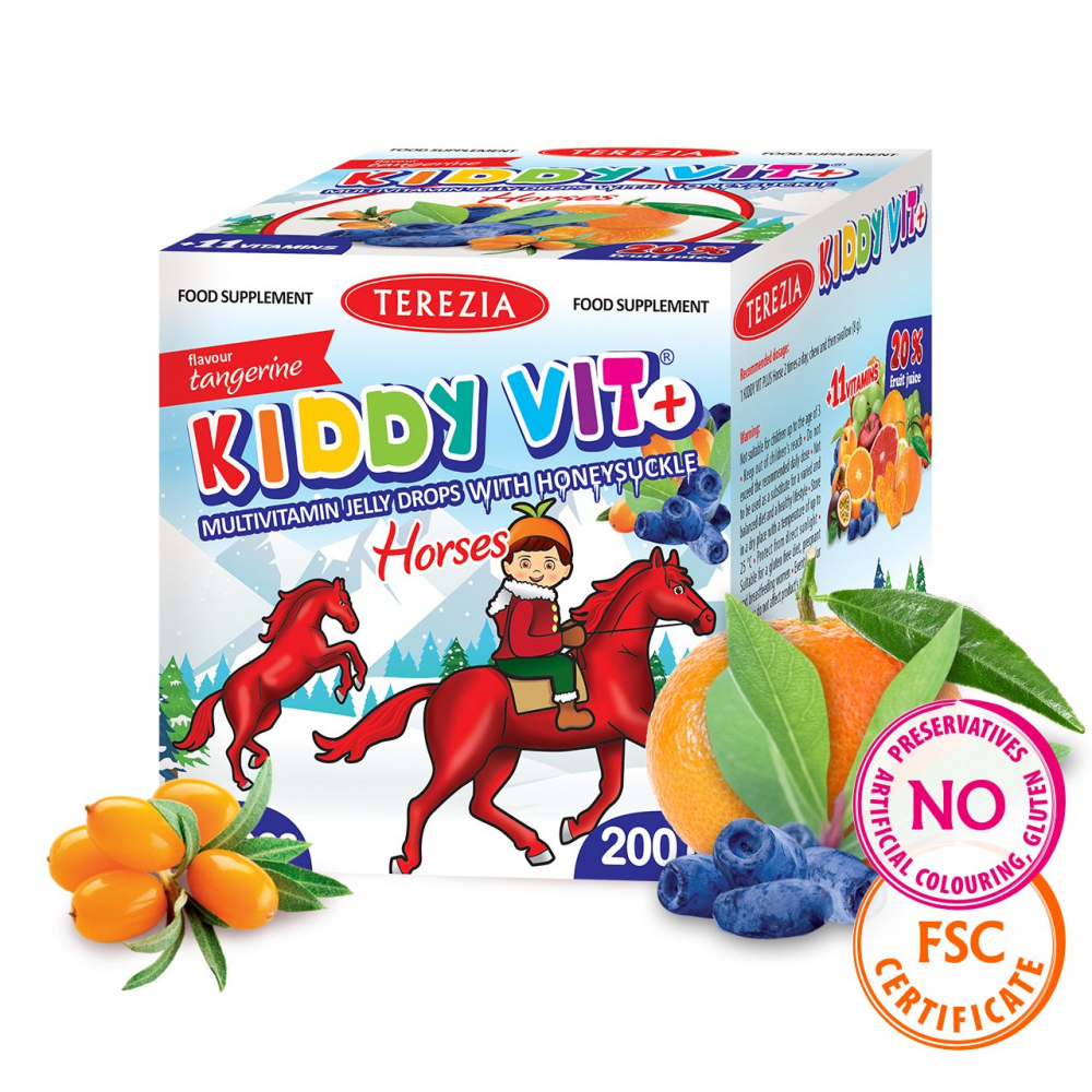 KIDDY VIT PLUS MULTIVITAMIN JELLY DROPS WITH HONEYSUCKLE - HORSES