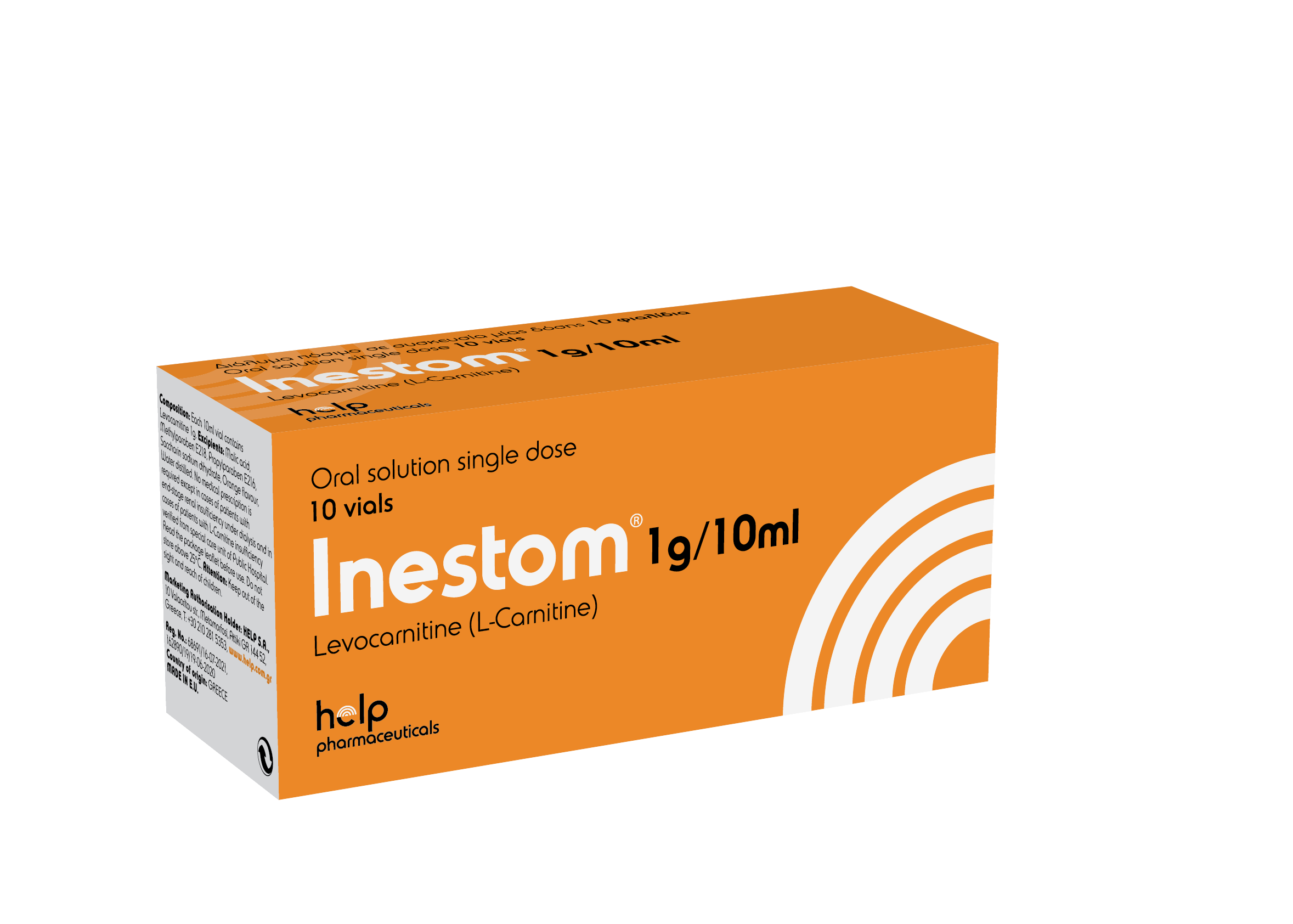 L-Carnitine (Inestom) Oral Solution single dose 1 g/10 ml