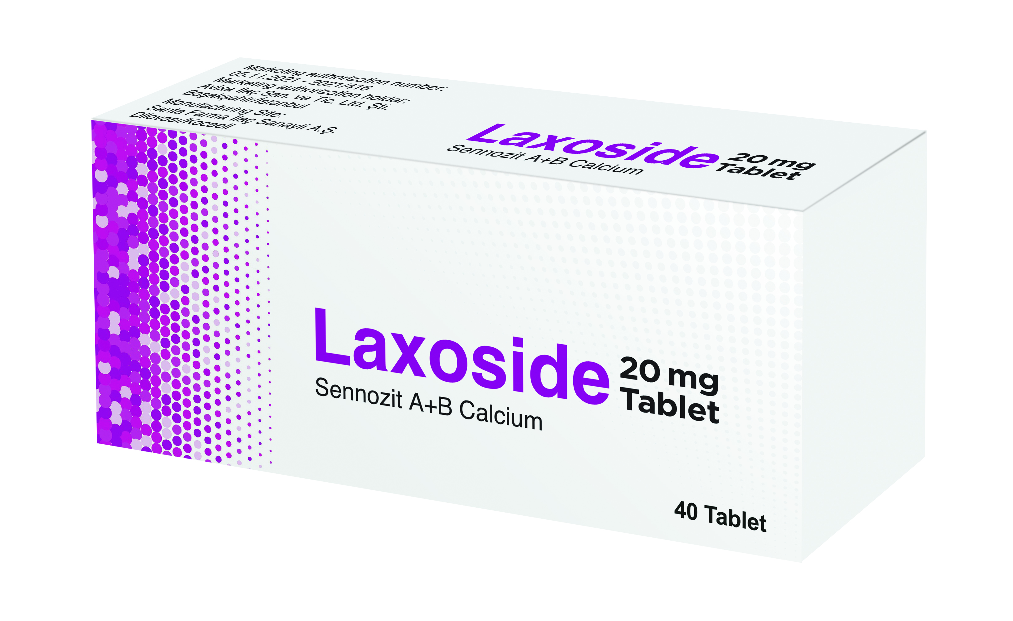 Laxoside 20 mg Tablet, 40 tablets (Sennoside A + B)