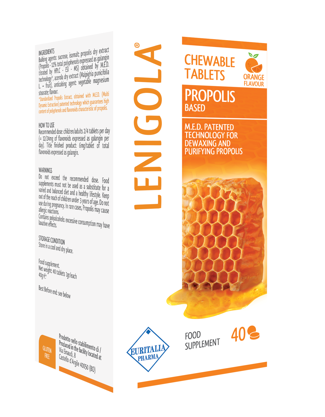 LENIGOLA CHEWABLE TABLETS - Orange flavour