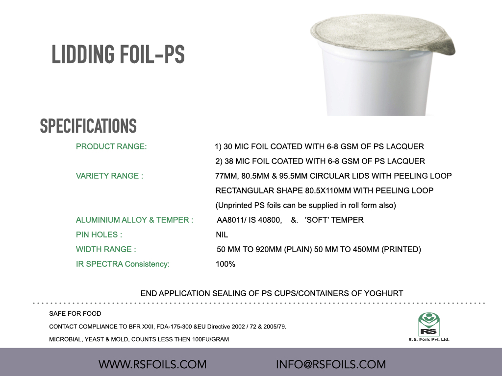 LIDDING FOIL-PS (PLAIN & PRINTED)