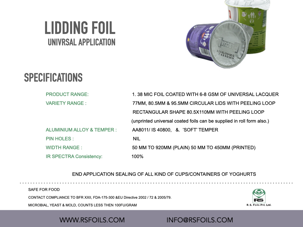 LIDDING FOIL UNIVRSAL (PLAIN & PRINTED)