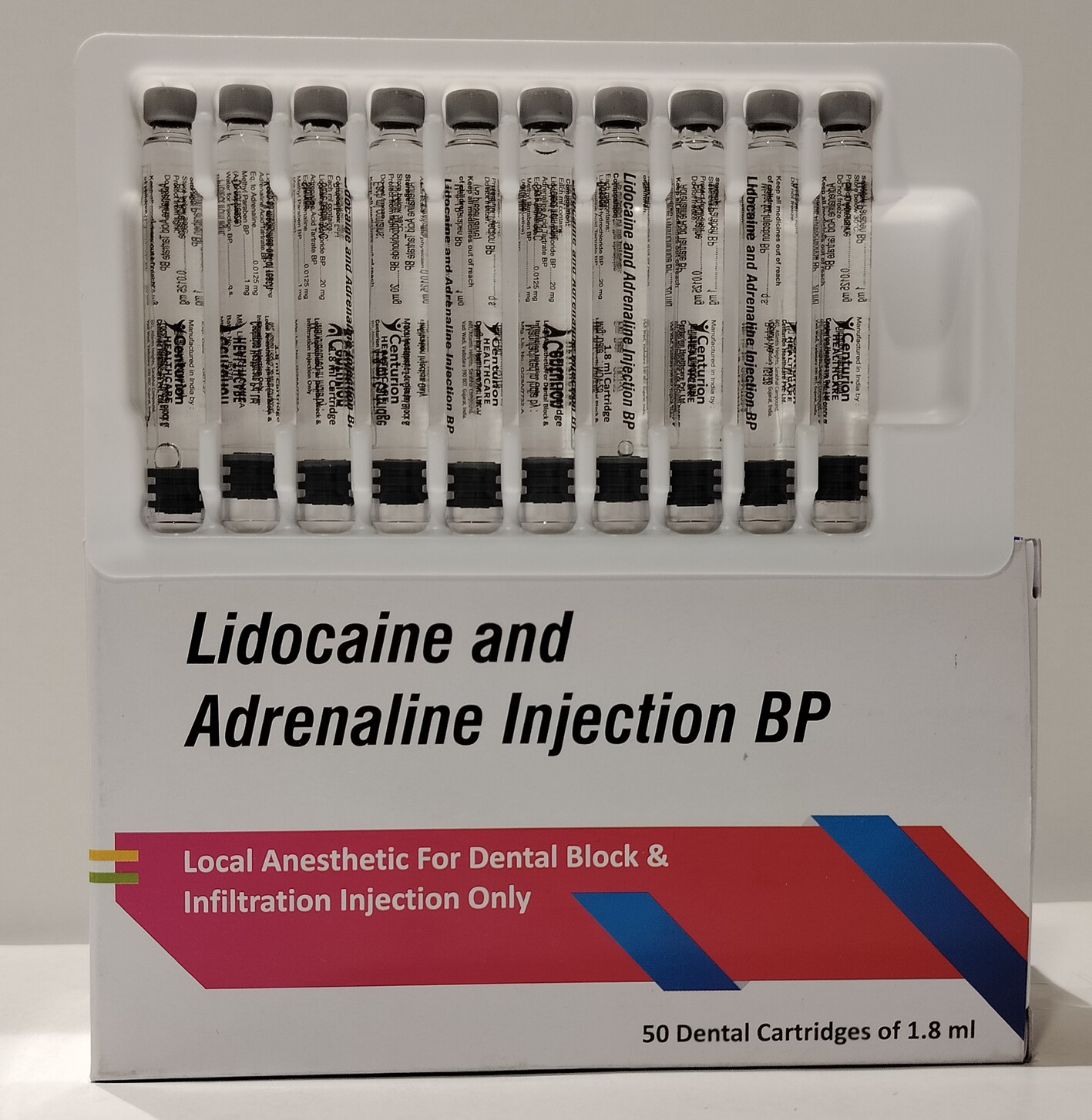 Lidocaine HCl 2% with Adrenaline (Epinephrine) 1:80,000 Injection – Dental Cartridge