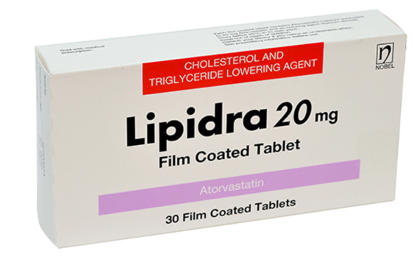 Lipidra (Atorvastatin) 10 mg, 20 mg, 40 mg, 80 mg Film Coated Tablet 1