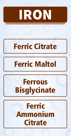 LIPOEDGE™ Liposomal Iron, Ferrous Bisglycinate, Ferric Citrate, Iron Polymaltose, Sucroferric Oxyhydroxide, Iron Isomaltoside, Ferric Derisomaltose,Ferric Pyrophosphate, Ferric Carboxymaltose,Ferric Ammonium Citrate,Ferrous Ascorbate,Ferric Maltol. 1