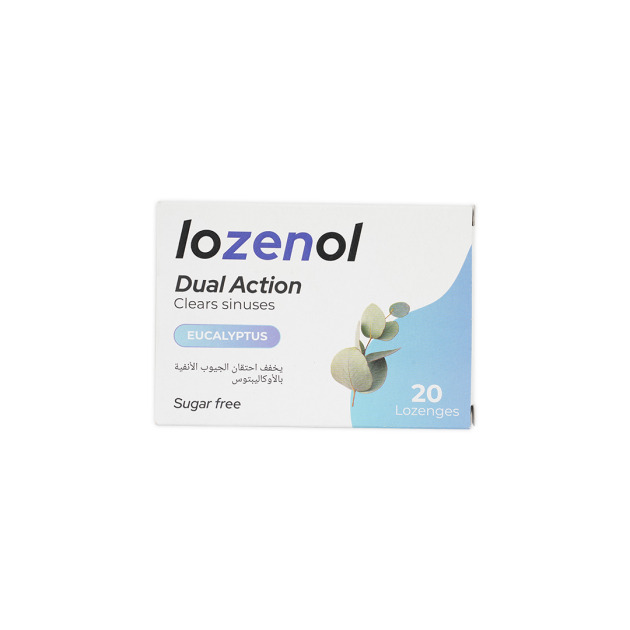 Lozenol Dual Action Sugar Free 20 Lozenges-Eucalyptus