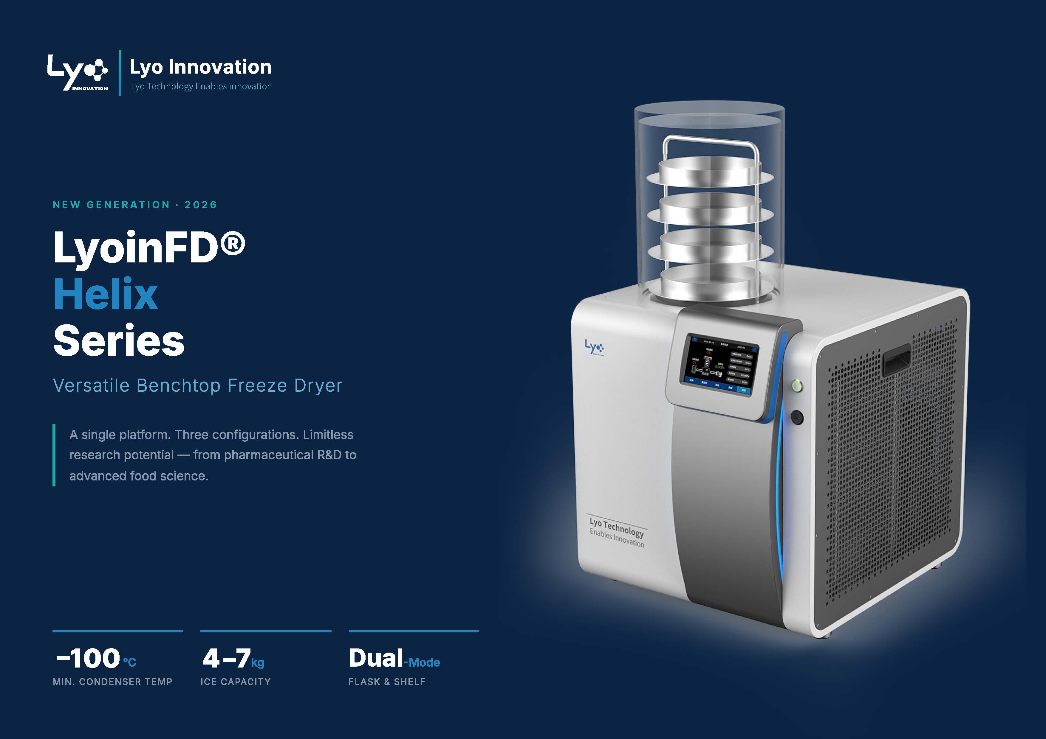 LyoinFD® Helix Series Versatile Benchtop Freeze Dryer 2