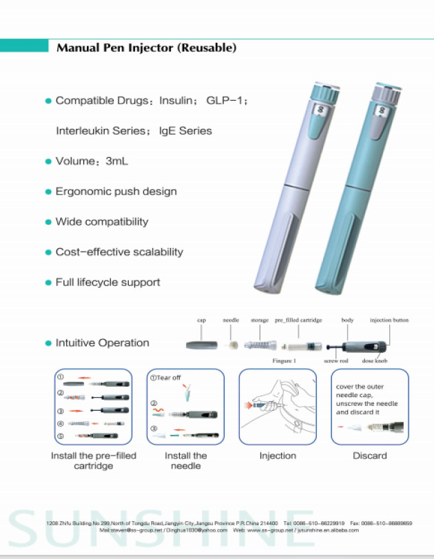 Manual pen injector