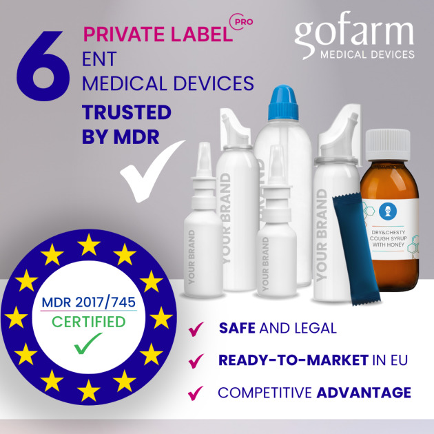 MDR 2017/745 CERTIFIED: 6 ENT products | Medical devices | Seawater, saline rinse kit, Ringer spray, syrup