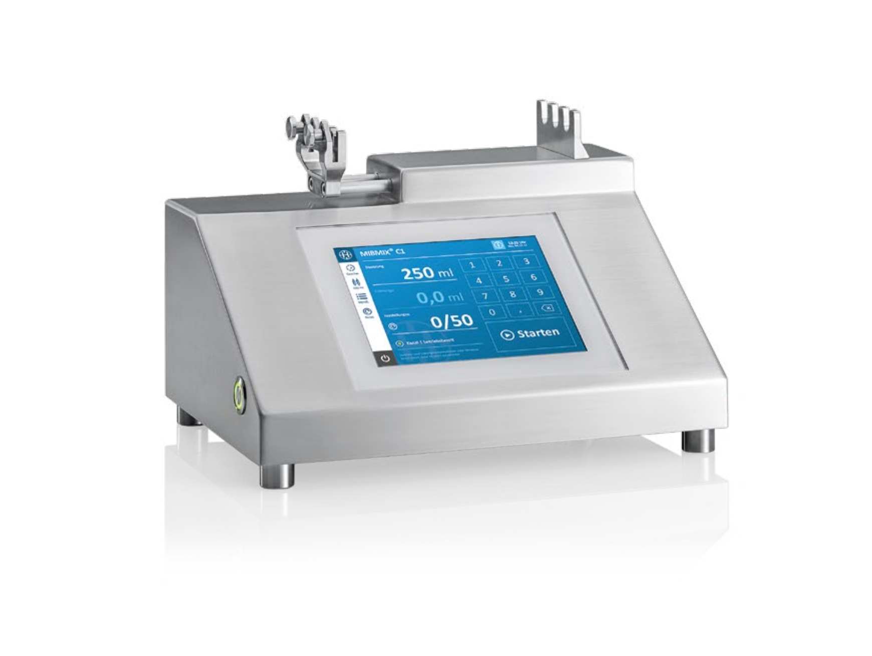 MIBMIX® C1 Mini compounder with easy screen and continuous mode for repetitive filling, fractionation and pooling from glass ampoules 2