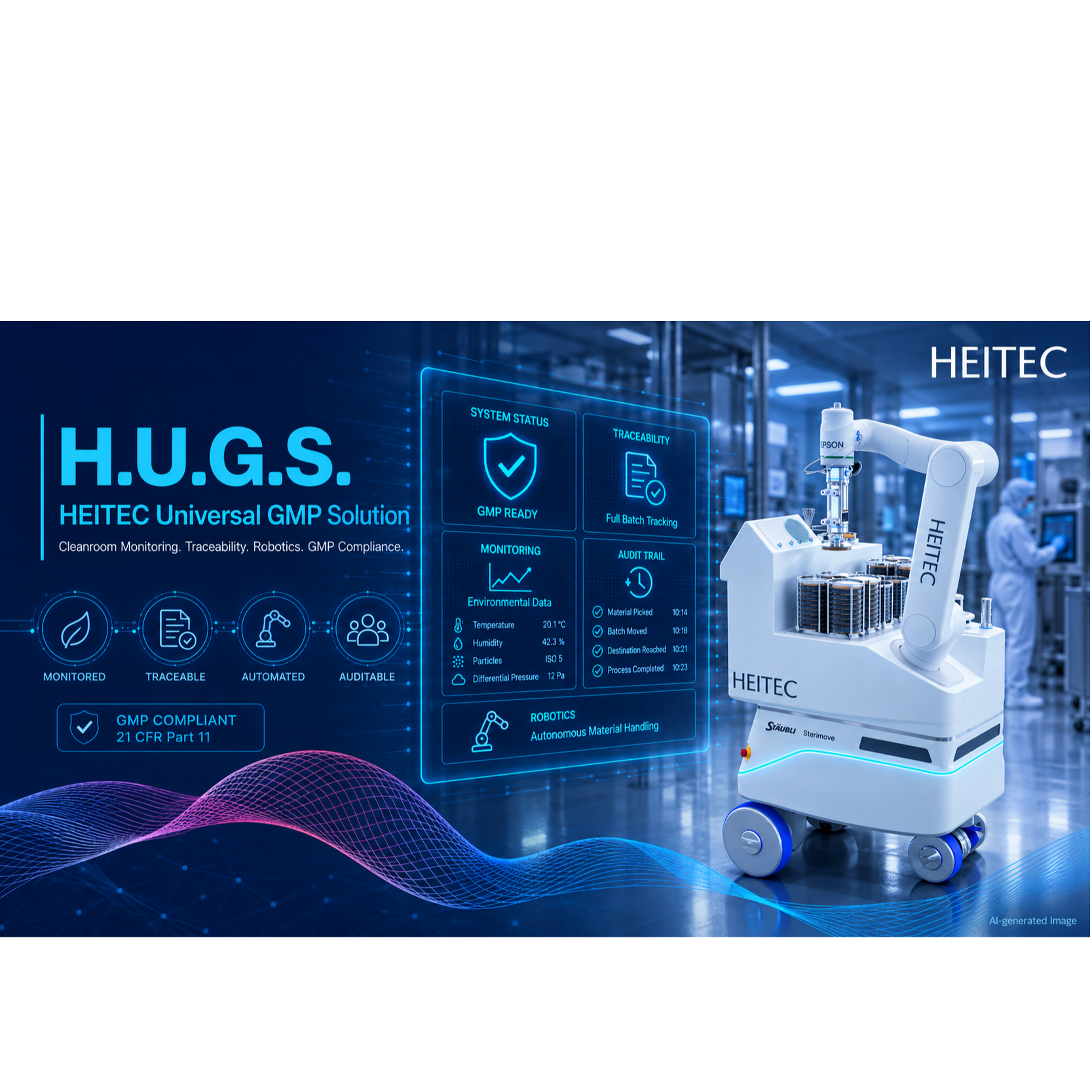 Mobile Cleanroom Robotic: H.U.G.S. - HEITEC Universal GMP Solution