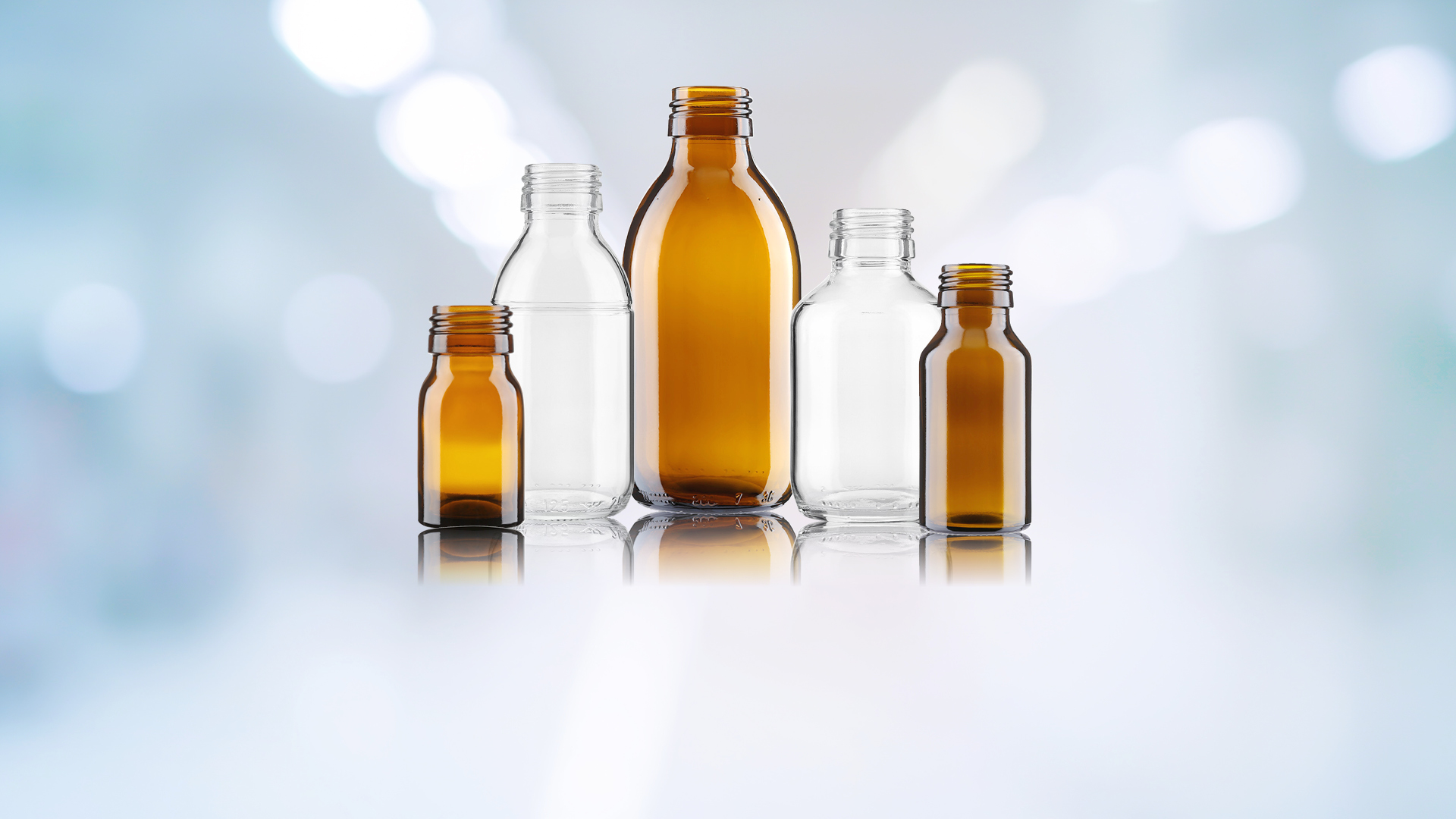 Moulded Glass Syrup Bottles