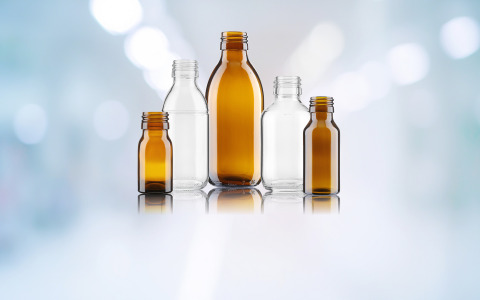 Moulded Glass Syrup Bottles