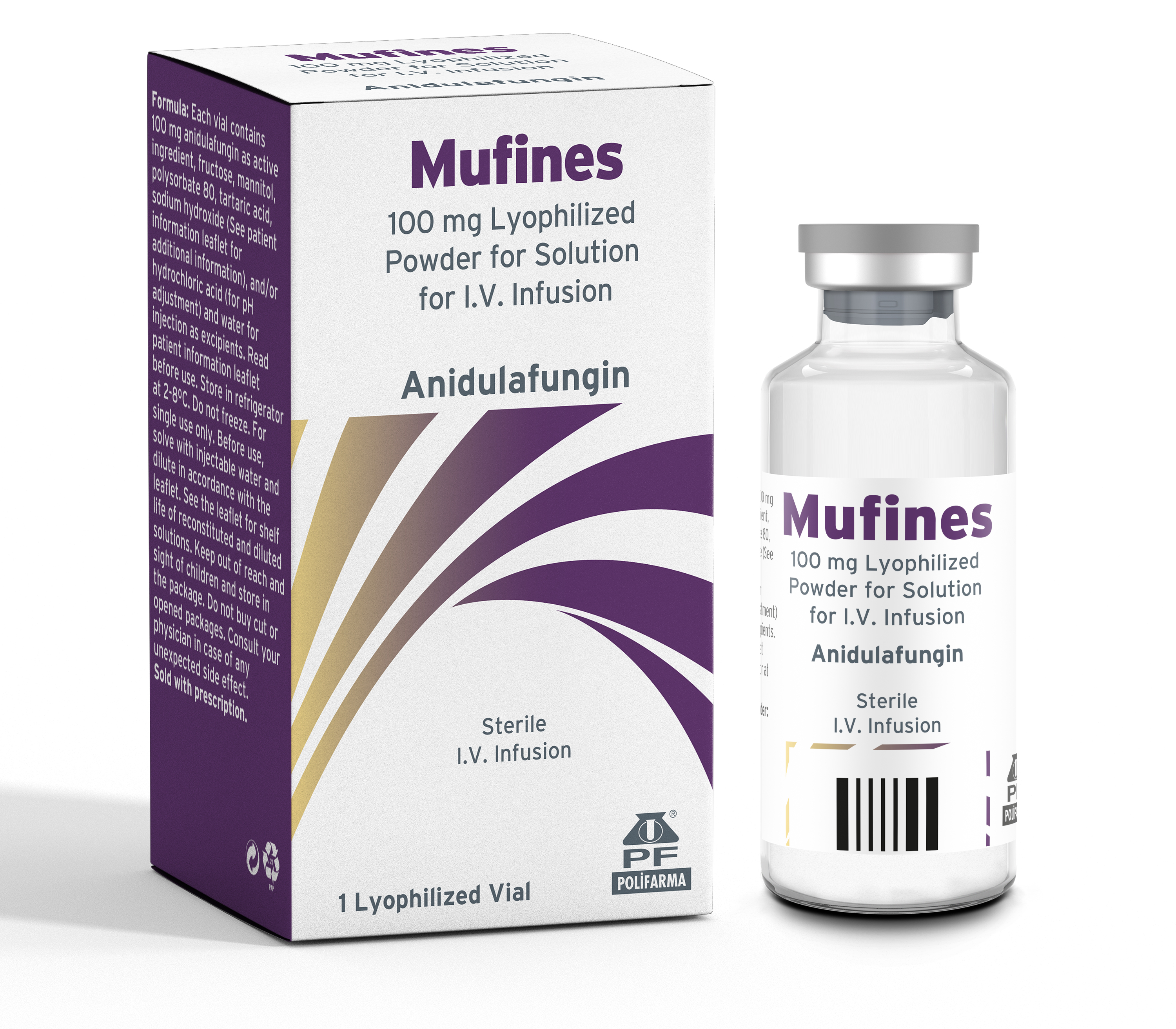 MUFİNES 100 MG LYOPHILIZED POWDER FOR SOLUTION FOR I.V. INFUSION