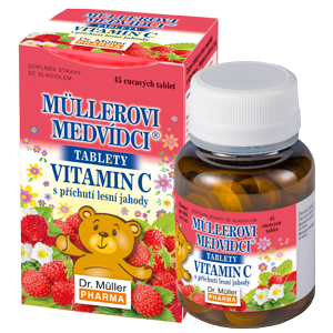 Müller Bears with Vitamin C, Wild Strawberry  Flavour, 45 tbl.