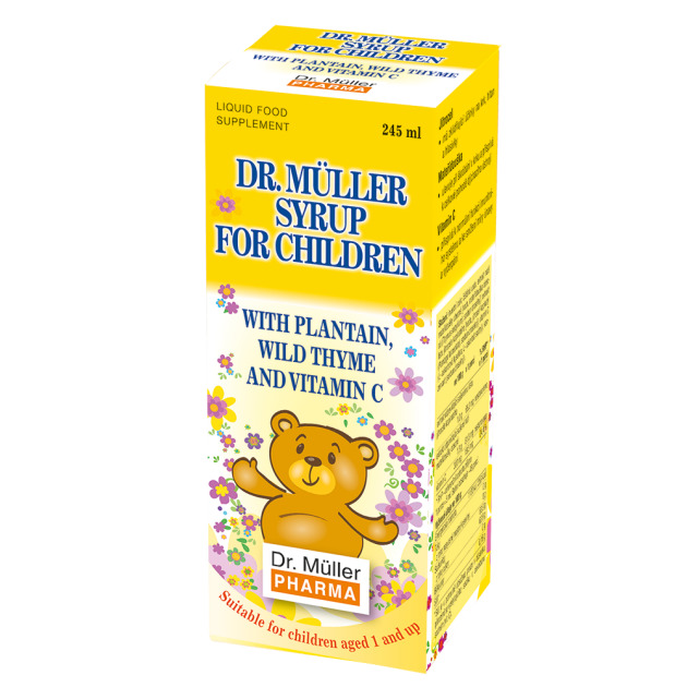 Müller Syrup for Children with Plantain, Wild Thyme and Vitamin C, 245 ml