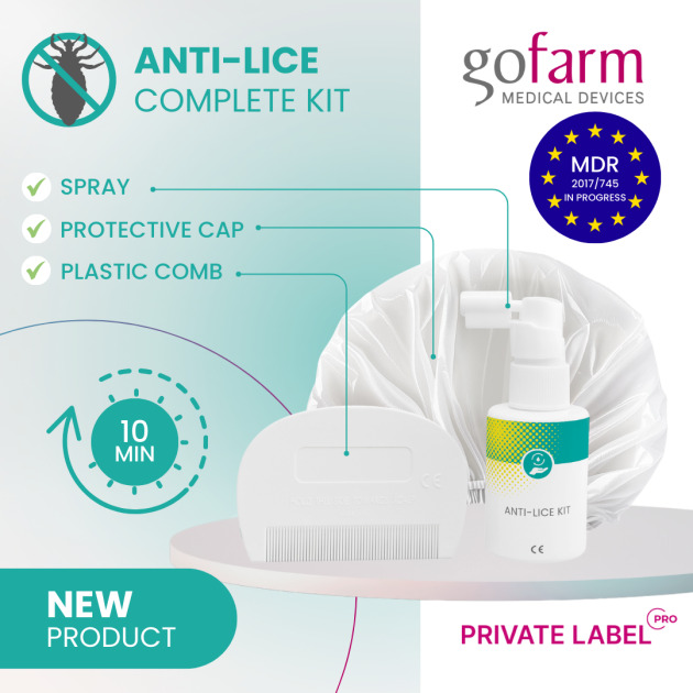 NEW: Anti-lice kit | with comb and cap | Medical device | Private Label