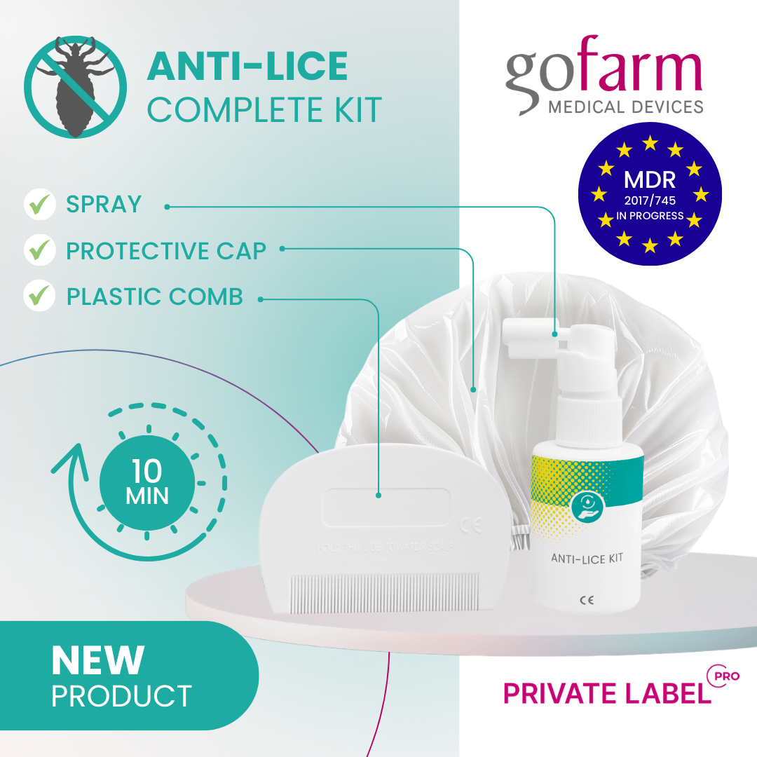 NEW: Anti-lice kit | with comb and cap | Medical device | Private Label