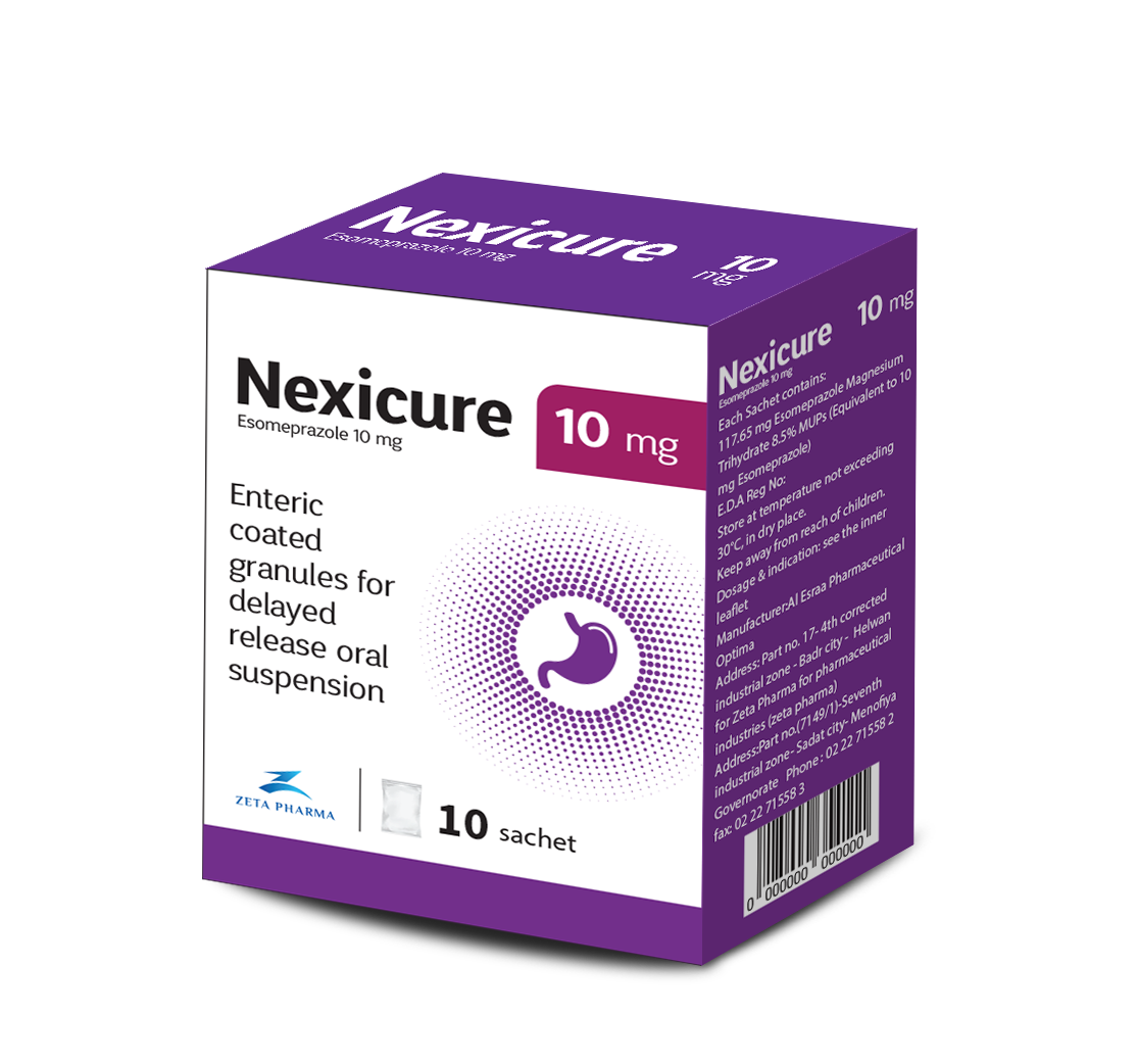 Nexicure Sachets, Esomeprazole Sachets: 2.5mg, 5mg, 10mg, and 20mg 3
