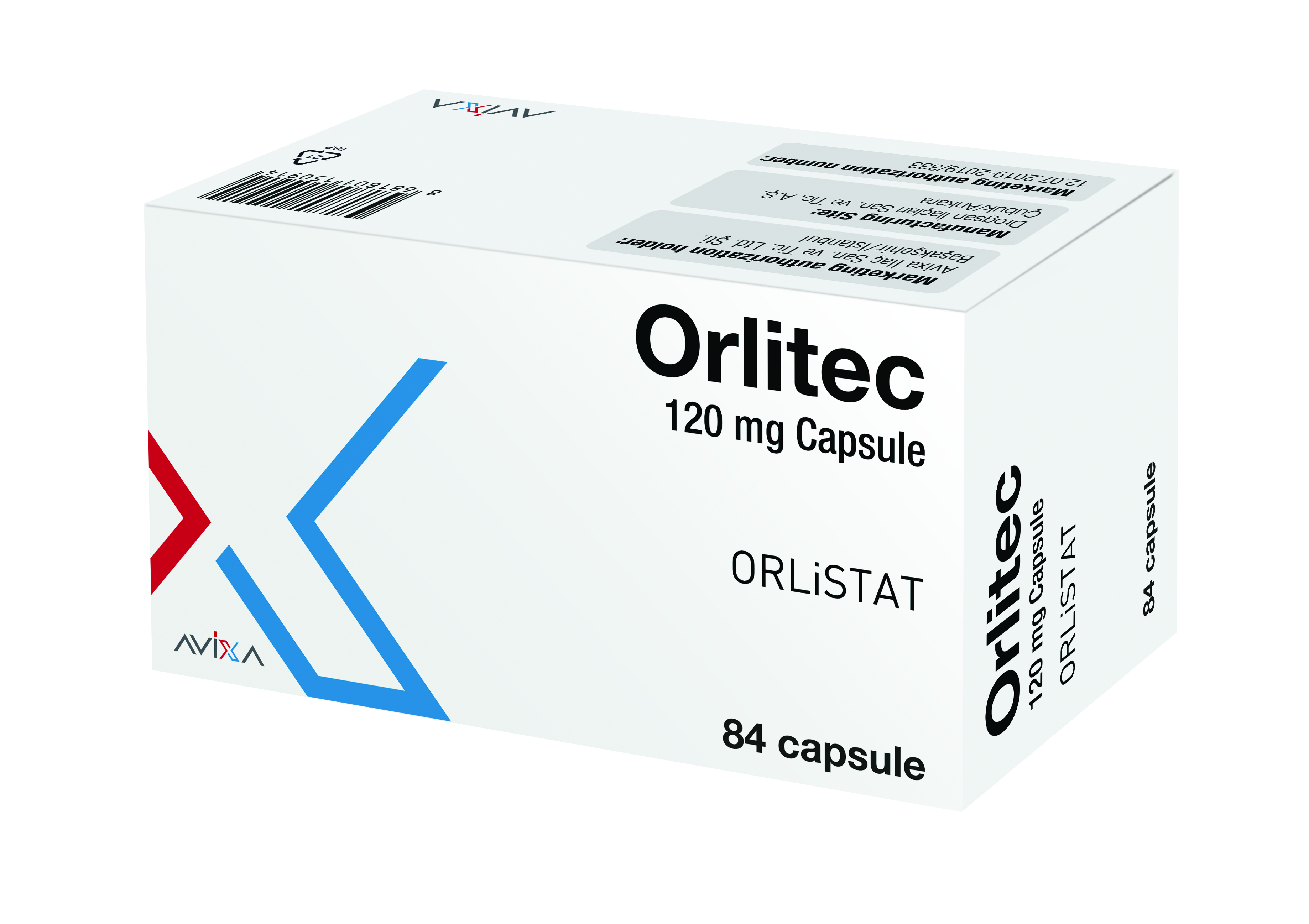 Orlitec 120 mg Capsule, 84 capsules (Orlistat)