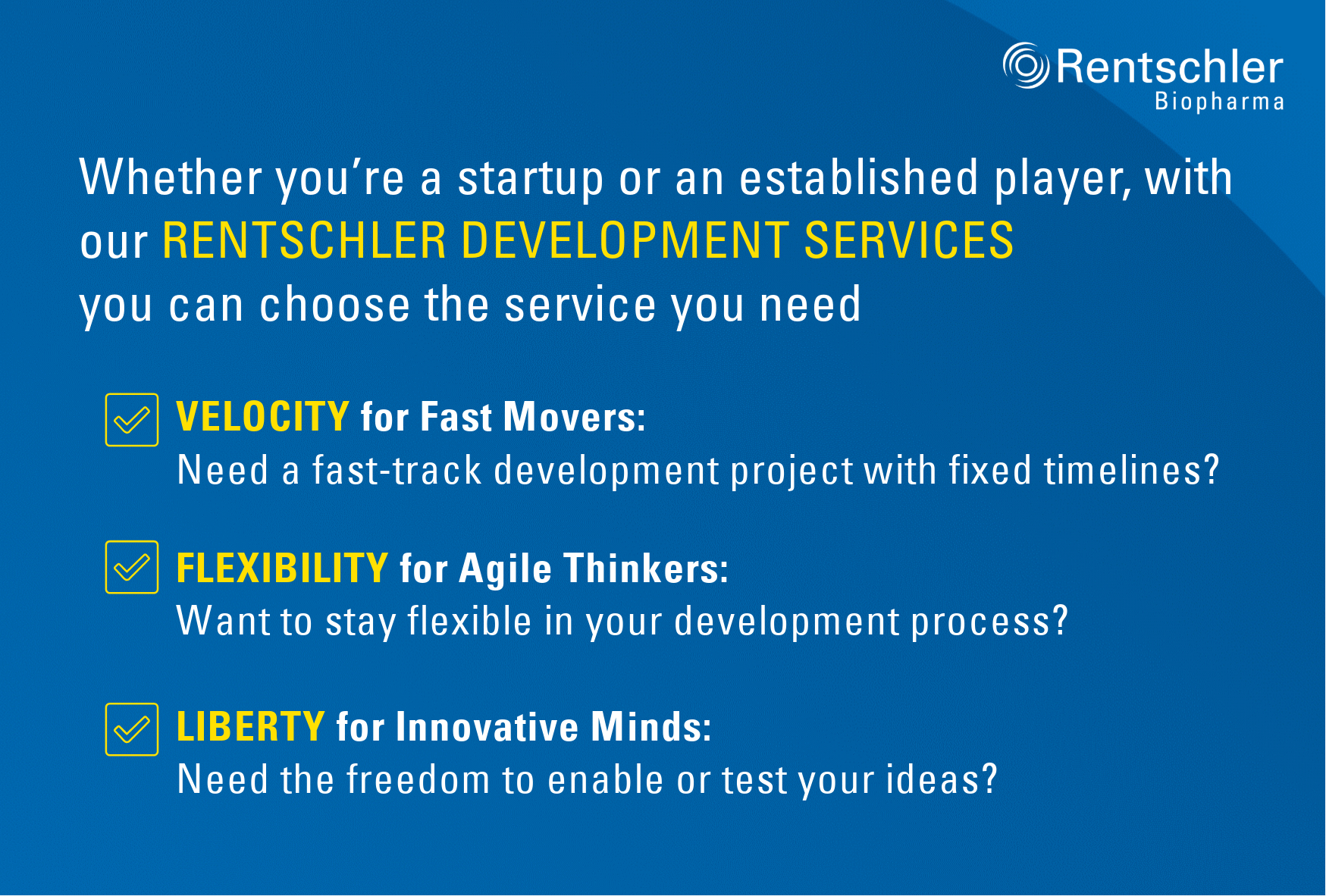 Our Rentschler Development Services - solutions tailored to you