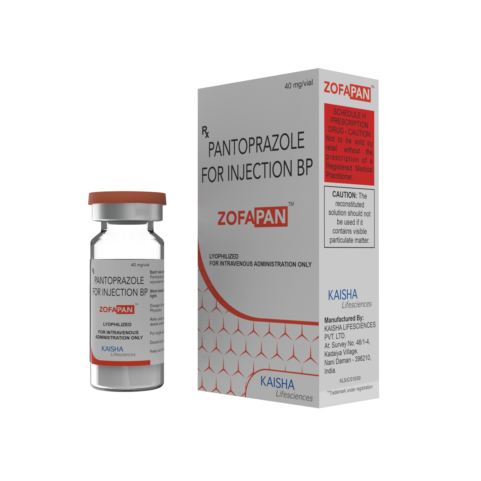 Pantoprazole for Injection BP 40 mg/vial (Unit Lyophilized)