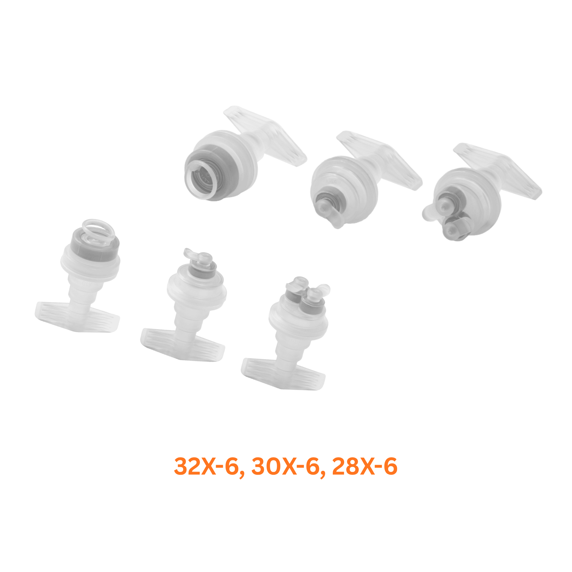 Plastic Combination IV Caps for Form-Fill-Seal (FFS) LVP IV Infusion Packaging: 32mm, 30mm, 28mm 3