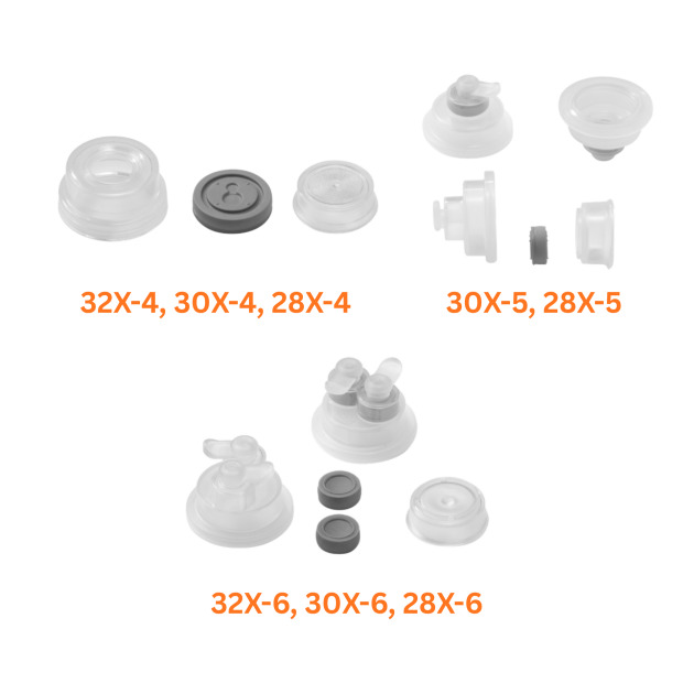 Plastic Combination IV Caps for Form-Fill-Seal (FFS) LVP IV Infusion Packaging: 32mm, 30mm, 28mm