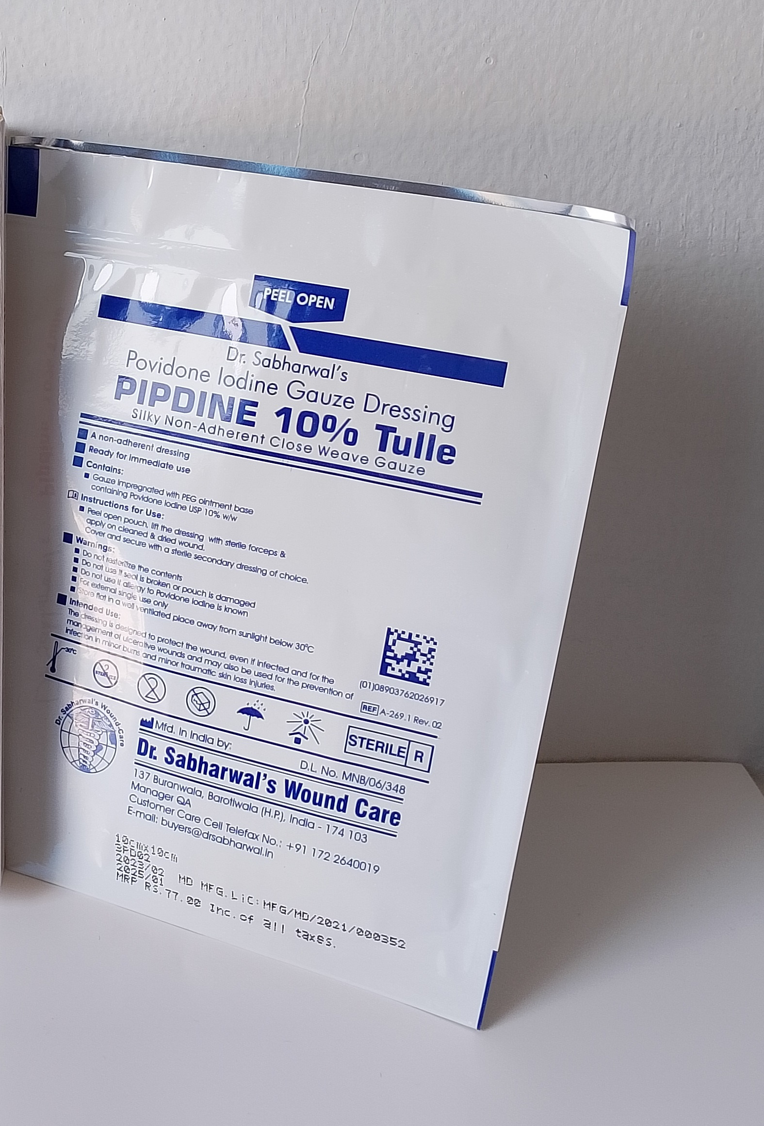 Povidone Iodine Tulle Dressing 10% 3