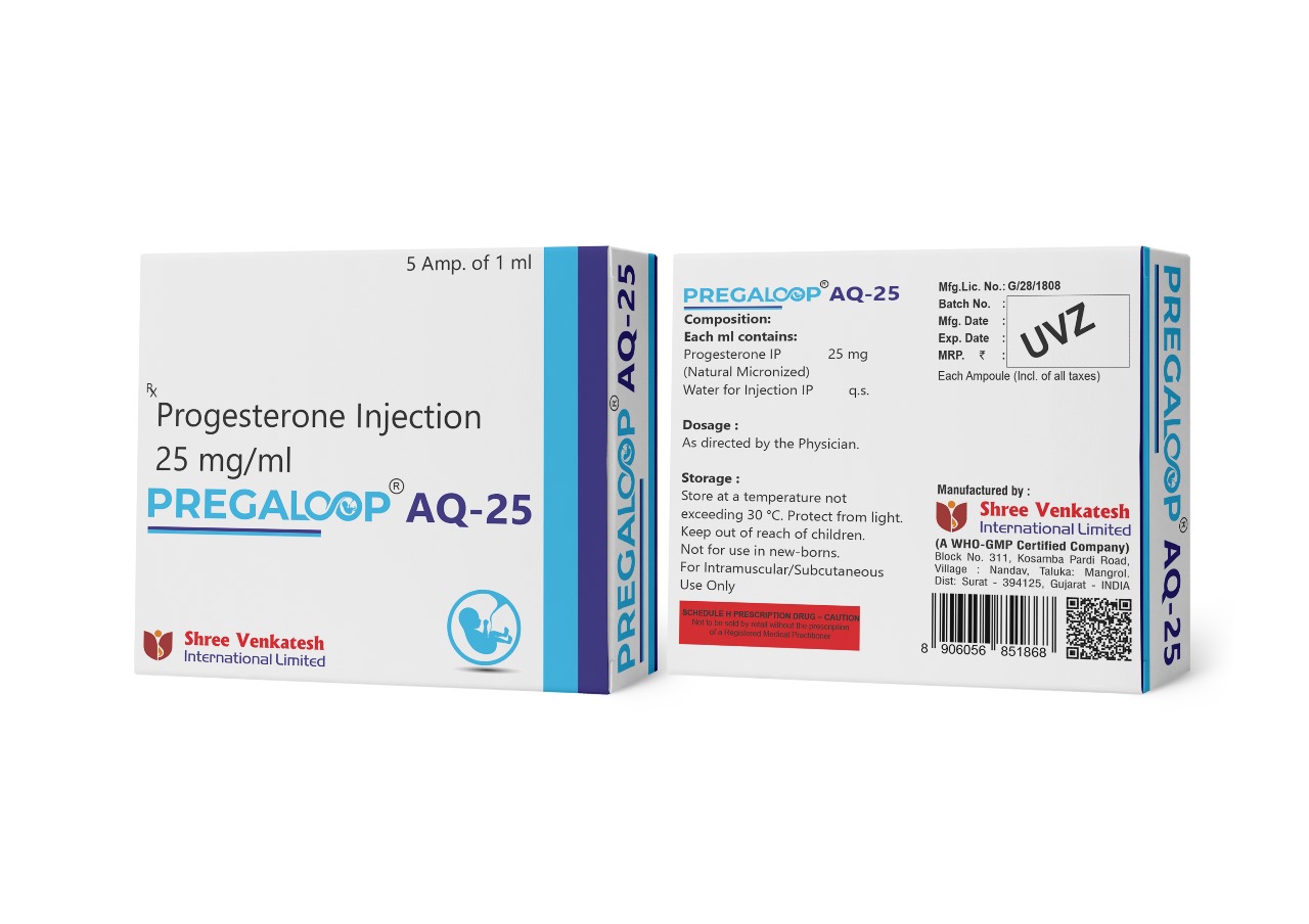 Progesterone injection 25 mg/ml  - Pregaloop AQ-25 2