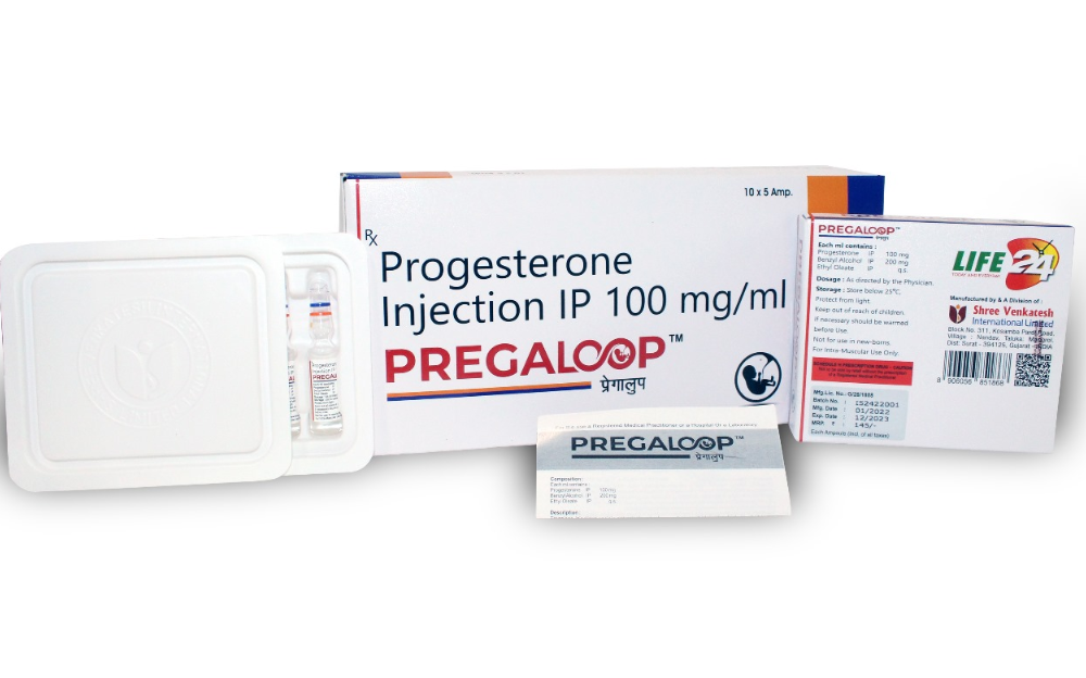 Progesterone Injection USP 100 mg/ml-Pregaloop 1