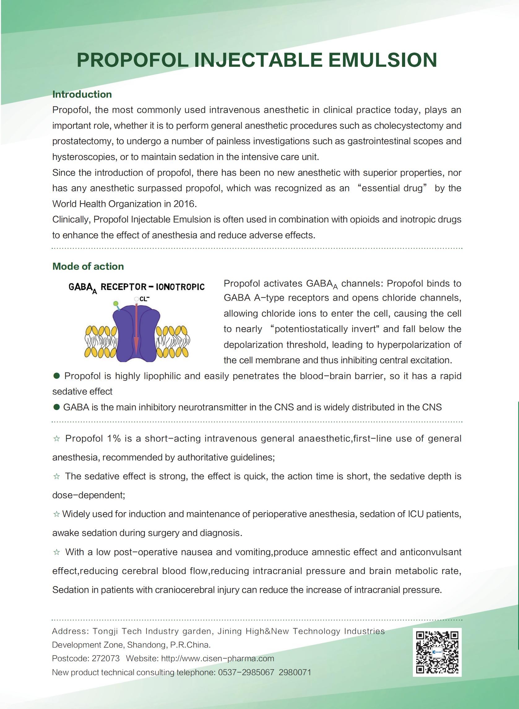 Propofol Injectable Emulsion 2