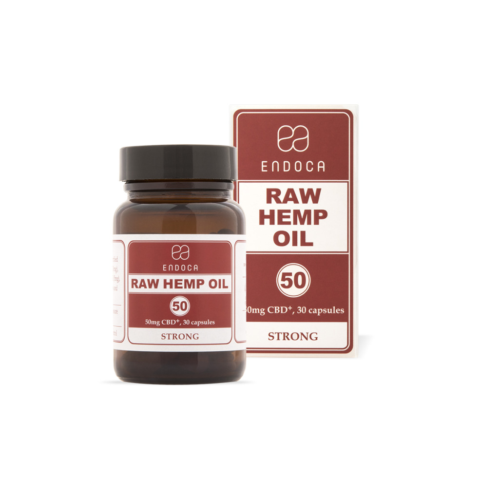 Raw Hemp Oil Capsules: Total 1500mg CBD+CBDa (15%)