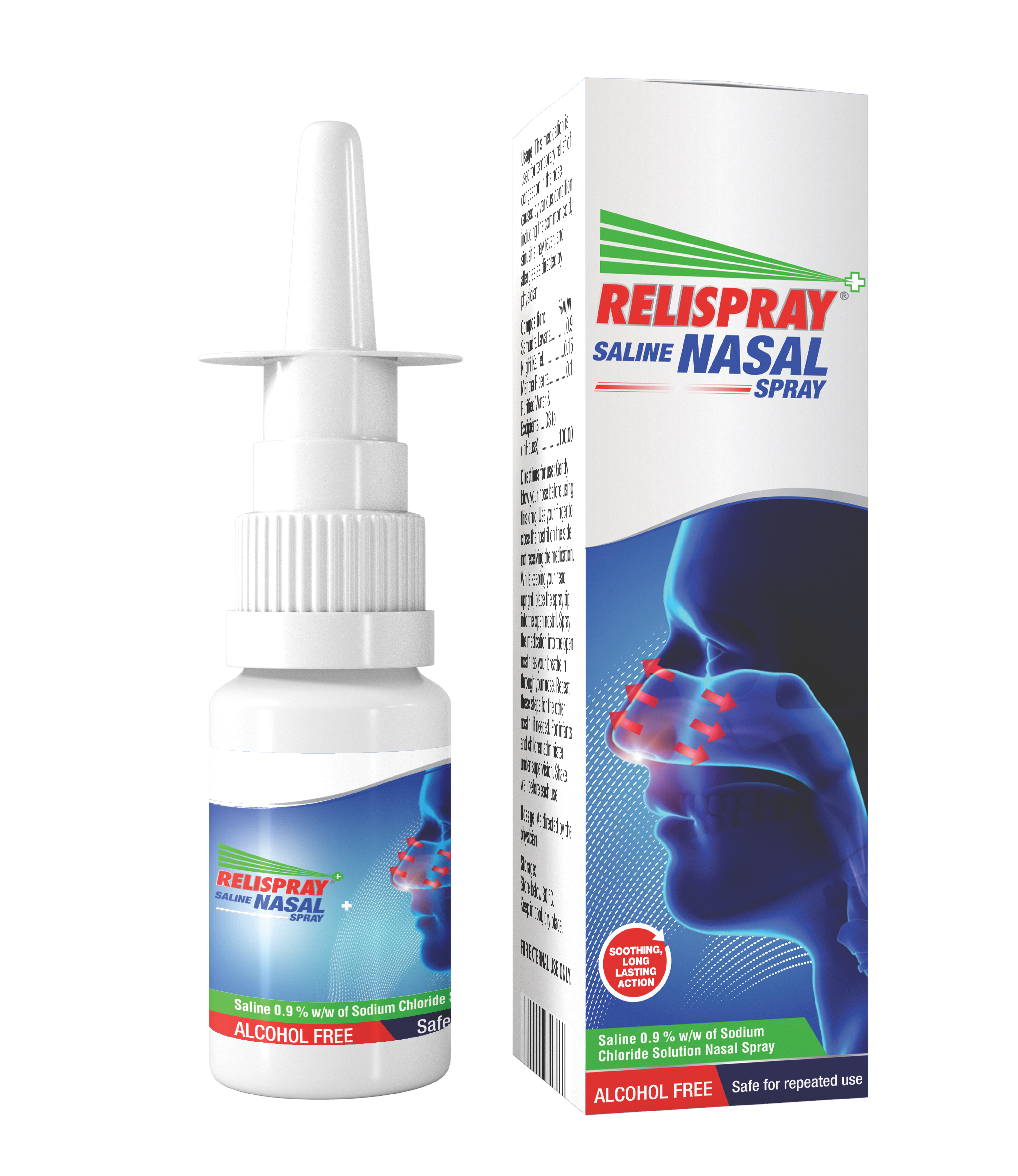 Relispray Saline nasal spray (2 finger press)
