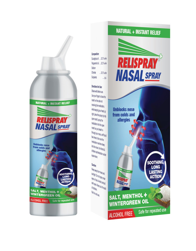 Relispray saline nasal spray (Aerosolized)
