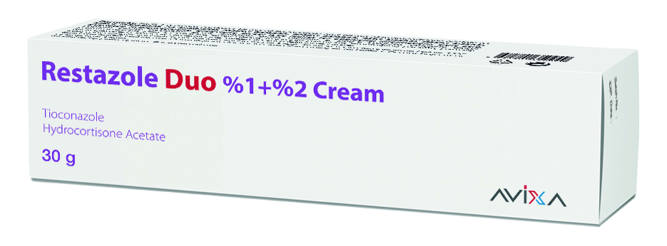 Restazole Duo Cream, 30g tube (Tioconazole + Hydrocortisone Acetate)