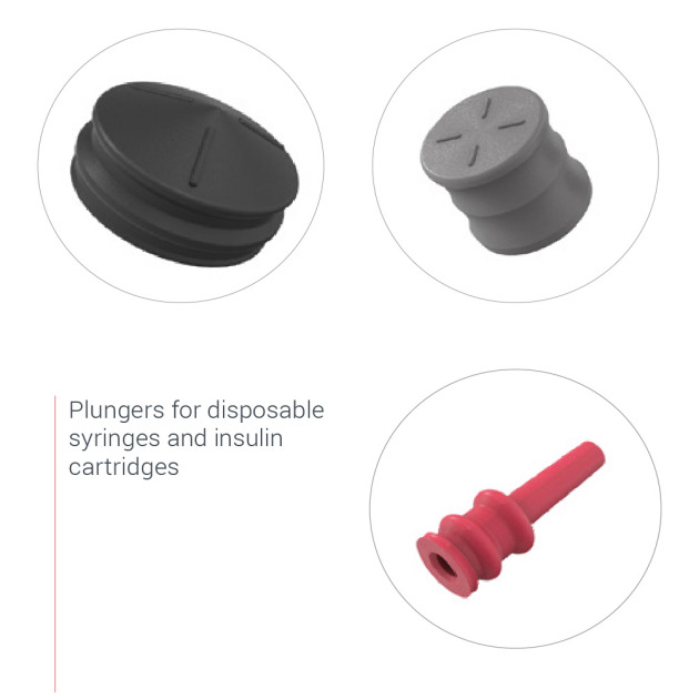 Rubber Plungers for Disposable Syringes