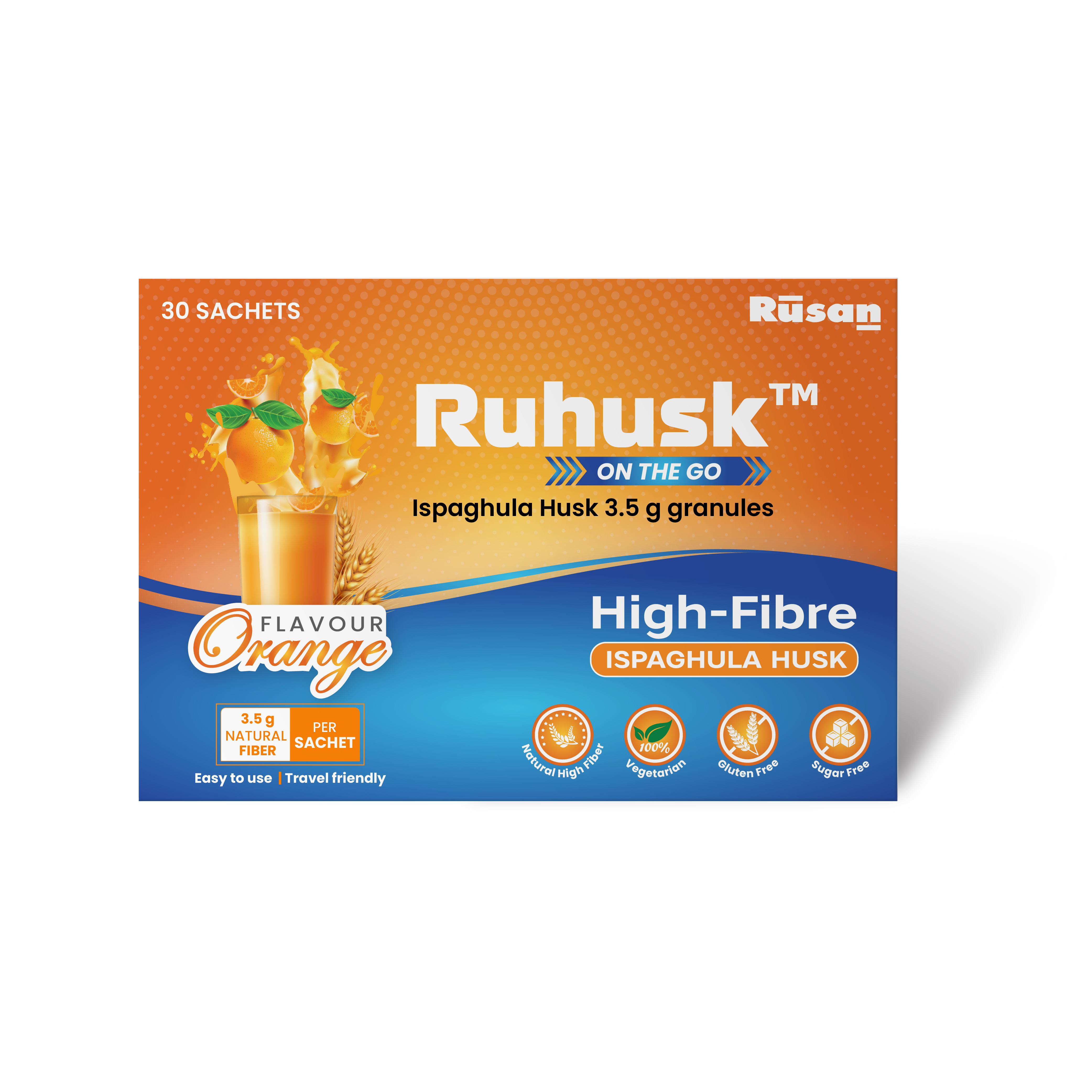 Ruhusk - Ispaghula Husk ( Orange flavoured)